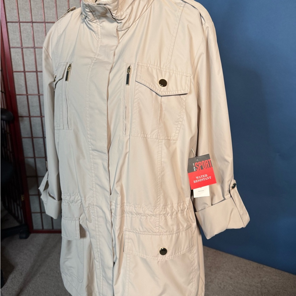 NWT Sporto Cream Utility Jacket with Adjustable Sleeves